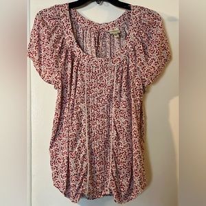 St John’s Bay PL floral rayon short sleeved blouse Women’s size Petite Large